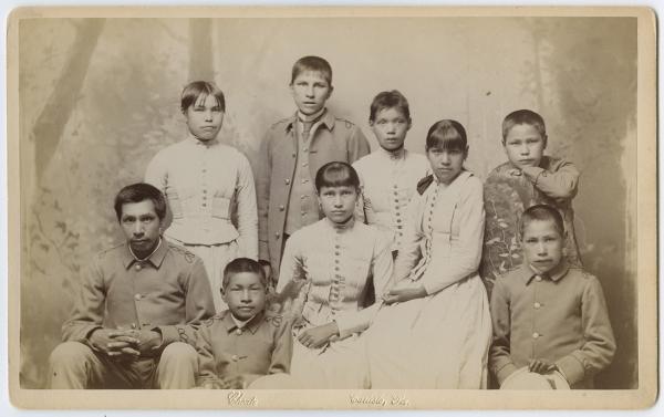 Nine Chippewa students [version 2], 1889