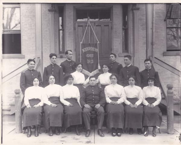 Class of 1913 in Front of a Building [version 2], 1913