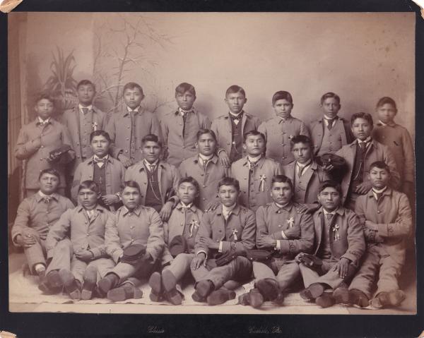 First group of Apache male students, c. 1884