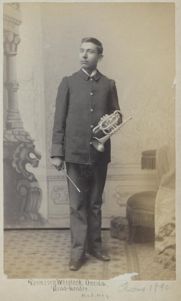 Dennison Wheelock with a cornet [version 2], c.1891