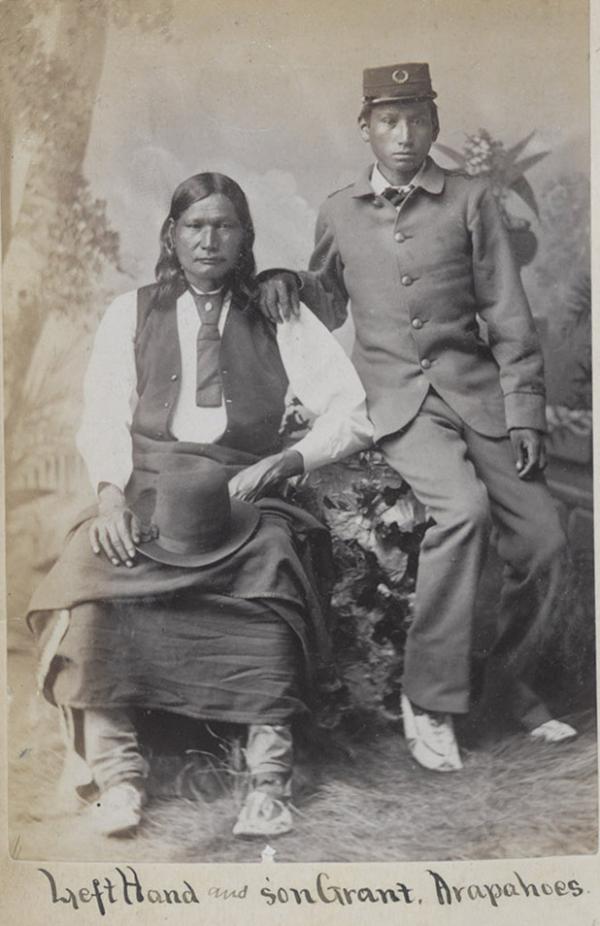 Left Hand and his son, U.S. Grant (Grant Left Hand) [version 2], c.1880