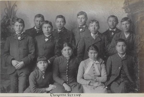 Twelve Cheyenne students [version 2], c.1890