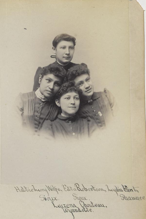 Lydia Flint, Hattie Long Wolf, Etta Robertson, and Luzena Choteau [version 2], c.1891