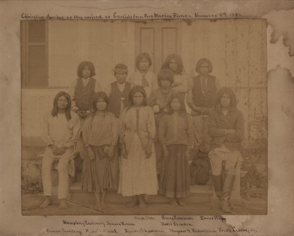 Group of Chiricahua Apaches arrive in Carlisle, 1886