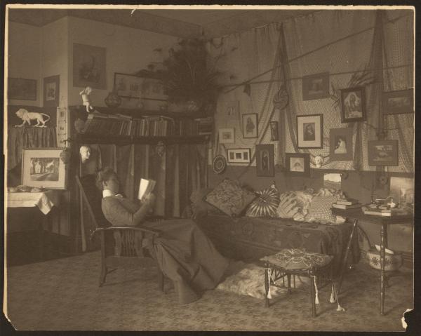 Miss Foster Posed Reading a Book, 1901