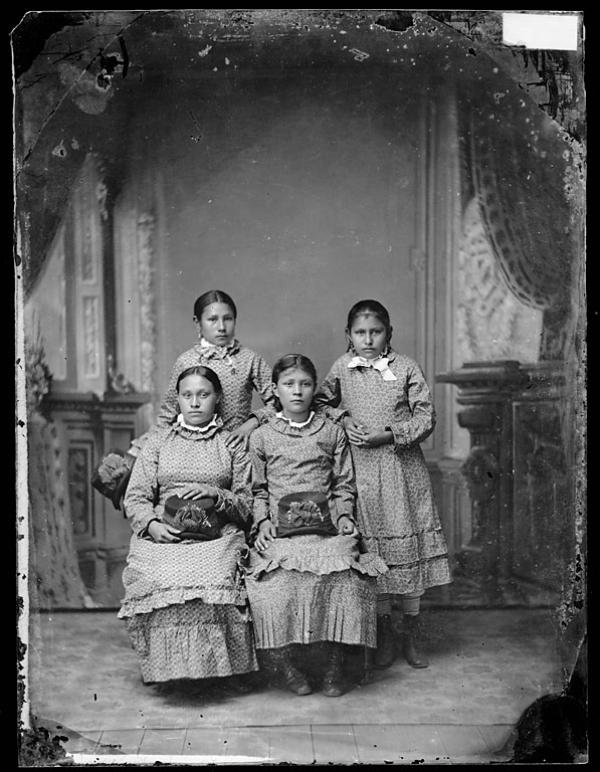 Lucy Black Shortnose, Anna Laura, Justine La Framboise, and Nancy Renville [version 1], c.1880