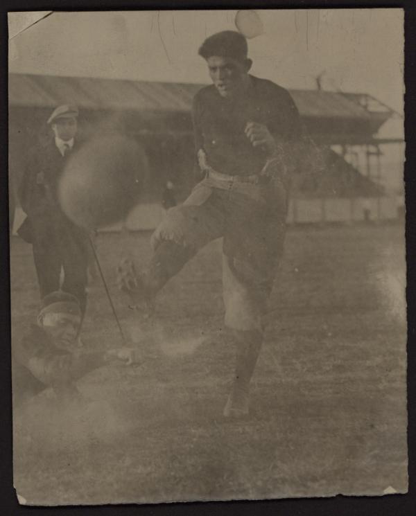 Calac Kicking the Football, c.1910