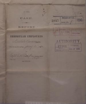 Report of Irregular Employees, January 1890