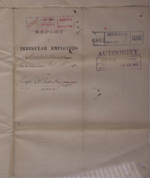 Report of Irregular Employees, February 1890