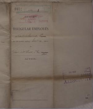 Report of Irregular Employees, December 1891