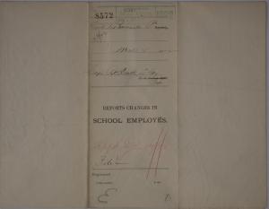 Descriptive Statement of Changes in School Employees, March 1892 (1)