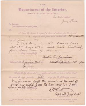 Bessie R. Jamison's Request for Leave of Absence 