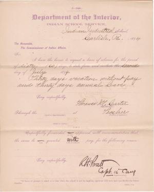Florence M. Carter's Application for Leave of Absence and Annual Leave