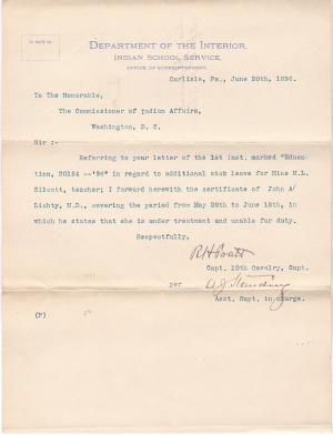 Physician Certificate for M. L. Silcott