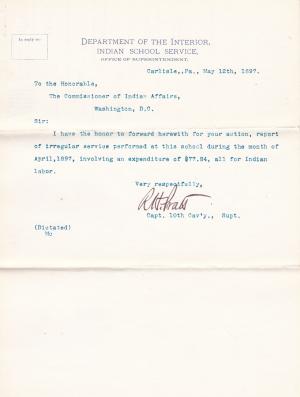 Report of Irregular Employees, April 1897