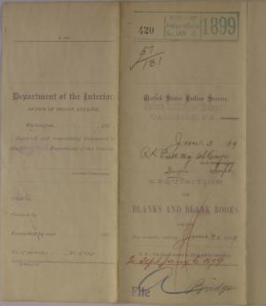 Requisition for Blanks and Blank Books, January 1899