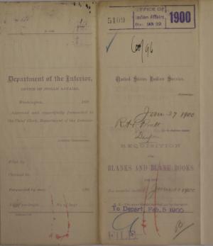 Requisition for Blanks and Blank Books, January 1900 
