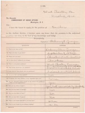 Application for Employment from Dahney E. George