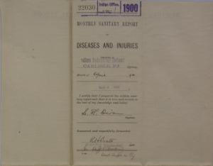 Monthly Sanitary Report of Diseases and Injuries, April 1900