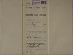 Monthly Sanitary Report of Diseases and Injuries, July 1900