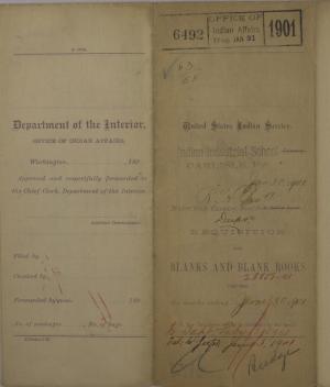 Requisition for Blanks and Blank Books, January 1901
