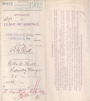 Ella G. Hill's Application for Annual Leave of Absence