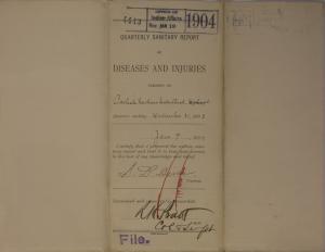 Quarterly Sanitary Report of Diseases and Injuries, December 1903