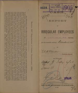 Report of Irregular Employees, December 1904