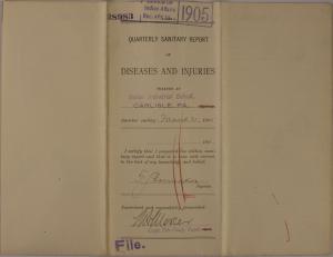 Quarterly Sanitary Report of Diseases and Injuries, March 1905