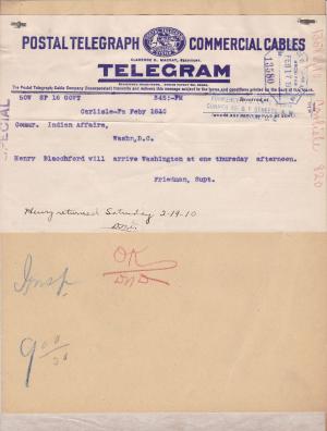 Travel Request of Henry Blatchford to Washington D.C.