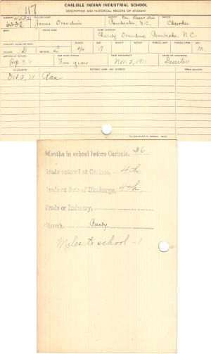 James Oxendine Student File
