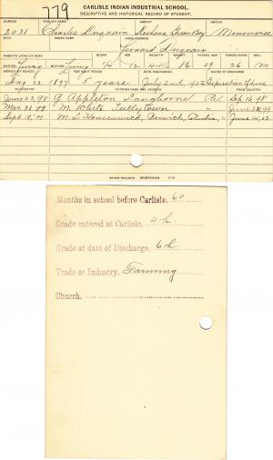 Charles Duquain Student File