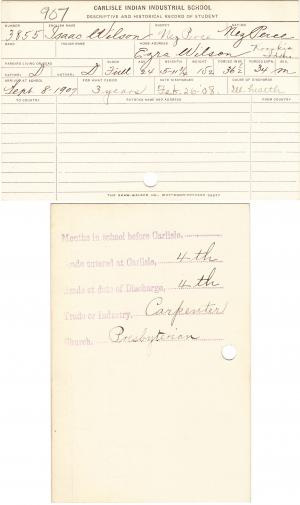 Isaac Wilson Student File