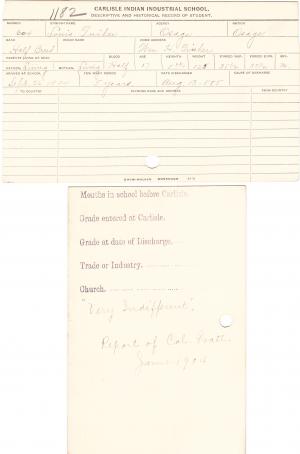 Louis Tinker Student File