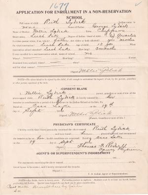 Ruth Lydick Student File