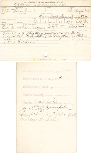 Louis Cook Student File 
