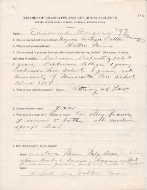 Edward Rogers (Enwwayie dung) Student File