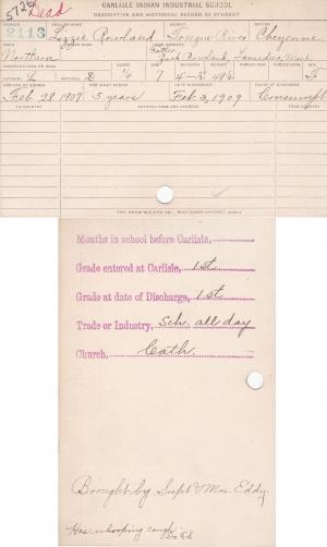 Lizzie Rowland Student File