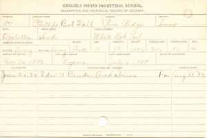 Phillips Bob Tail (Send) Student Information Card