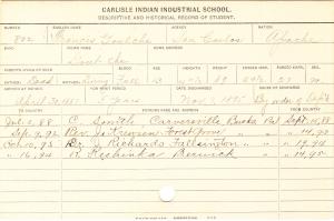 Francis Goulche (Goul-che) Student Information Card
