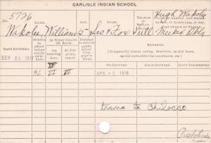 William Wakolee Student Information Cards