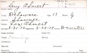 Guy Ohmert Student Information Card