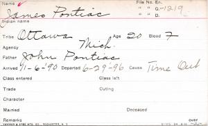 James Pontiac Student Information Card