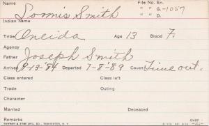 Loomis Smith Student Information Card