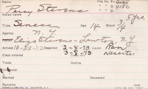 Perry Stevens Student Information Card