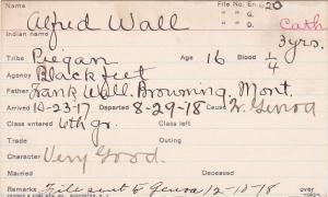 Alfred Wall Student Information Card