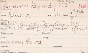 Lawrence Kennedy Student Information Card