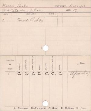 Hester C. Harris Progress Card