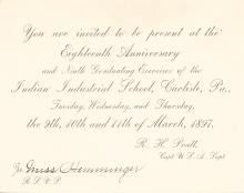 1897 Commencement Invitation and Brief Program