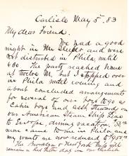 Letter from Richard H. Pratt to Cornelius R. Agnew, May 5, 1883